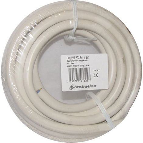CAVO H05VVF 3X2.5 5M BIANCO S/FILM ELECTRALINE - 60107083J