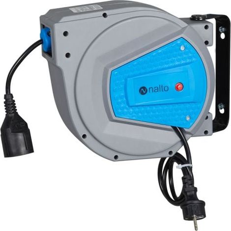 Enrouleur électrique mural automatique 15m – Indice de protection IP20 – Courant 16A – Enroulement automatique avec sécurité – Nalto