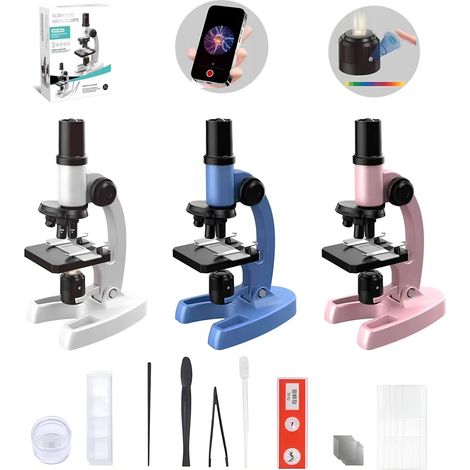 Microscopio ottico scientifico da laboratorio con 3 lenti zoom 300x-1200x set (1/3)