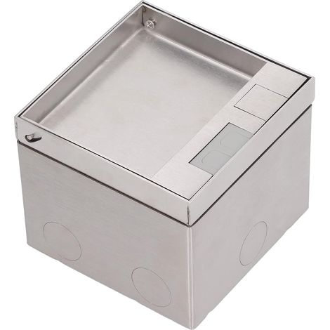 Boîte de Sol Escamotable, Kit de Plaque de Couverture de Sortie de Sol Dissimulée en Acier Inoxydable pour Sols Installés, Prise électrique Cachée Résistante aux Intempéries pour (1/5)