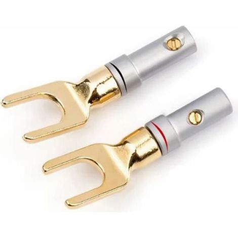 10 Fiches Bananes Type Y/U pour Haut-Parleur Cable Audio Connecteur à Vis Fourche Fourche Connecteurs Bananes (1/5)