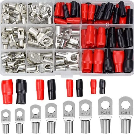 Trywise Lot de 120 cosses de câble pratiques faciles à utiliser et efficaces pour sertir rapidement les fils (1/4)