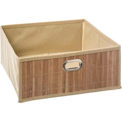 Panier 31x15cm Mix n Modul Latte Bambou - Rangement pour livres, vêtements légers, nécessités quotidiennes (1/3)