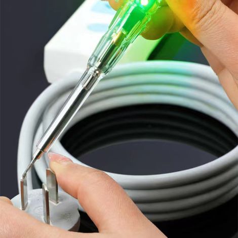 Stylo testeur photoélectrique couleur haute luminosité, stylo testeur inductif, détection de rupture de fil de haute précision, test de fil sous tension/neutre, stylo testeur à double lampe amélioré. (1/5)