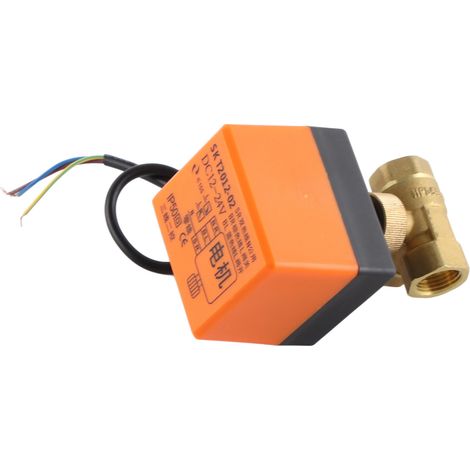 12–24 V DC 2-Wege-Kugelhahn aus Messing mit 3-adrigem Motorantrieb, elektrisch, DN32 G1-1/4" (1/5)