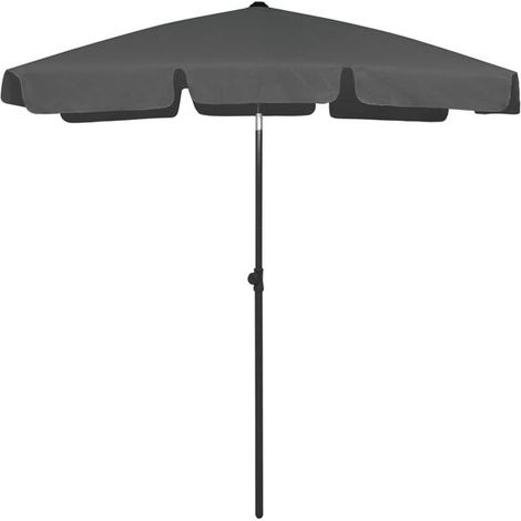 Parasol de plage gris anthracite, 180 x 120 cm (1/5)