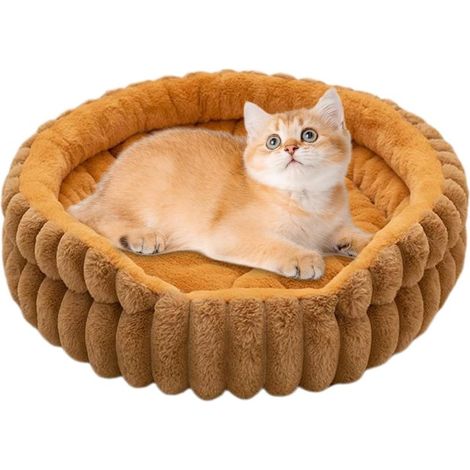 Lit pour Petits Chiens Lit Rond pour Chat Domestique Tapis (1/5)