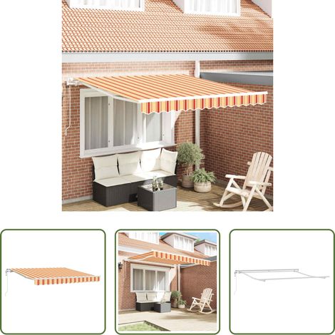 Sonnenschutz - Elektrische ausziehbare Markise Gelb und Orange 350 x 250 cm (1/5)