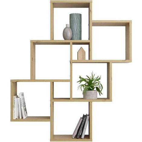 Étagère Murale Design "Riolo" 94cm Chêne Clair (1/4)