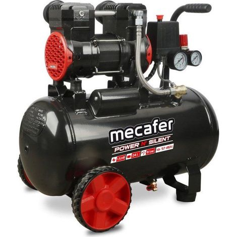 MECAFER Power N'Silent 24 L 1,5 HP compresor sin aceite 81 dB 8 bar horizontal (1/4)