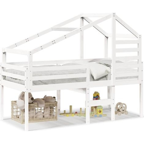 Maison Exclusive - Cama alta con techo madera maciza de pino blan (1/5)