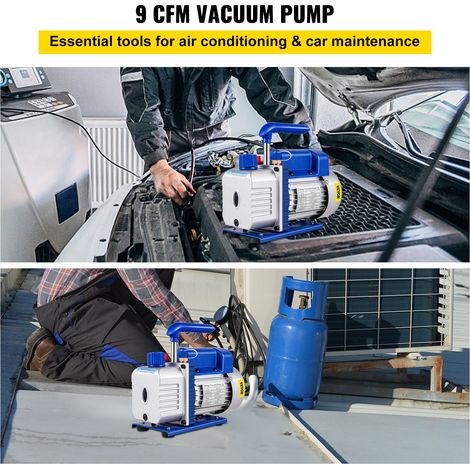 Pompe à Vide Climatisation 255 L/min(9CFM) Pompe à Vide Réfrigération 746W(1HP) HVAC à 2 Étages  Anti-Reflux Huile 1720tr/min Capacité 300ml pour Climatiseur Clim Voiture Automobile Réfrigérateur Indu (1/5)