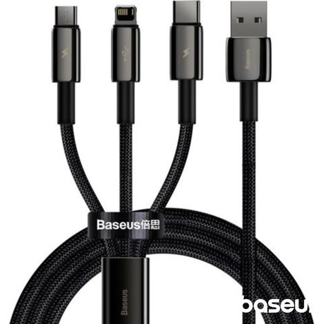 Cable de carga rápida USB Baseus Superior Data para M+L+C 3.5A 0.5M (Blanco)