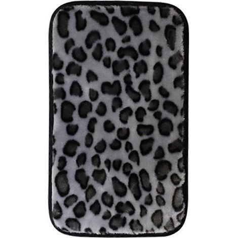Housse de console centrale de voiture, housse d'accoudoir en peluche, coussin d'accoudoir auto style léopard-32X19cm