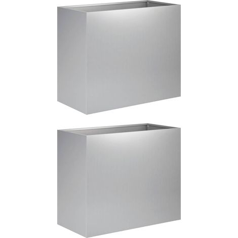 Maison Exclusive - Cache-pot de jardin 2 pc Argenté 60 x 30 x 40 cm (1/5)