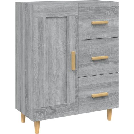 Credenza buffet cassettiera mobile contenitore organizer cucina soggiorno salonsonoma 69,5 x 34 x 90 cm pannelli compositi grigio 020036481