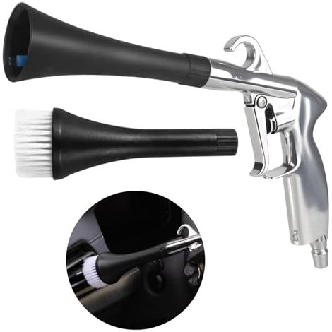 Pistola de soplado de aire, pistola de soplado de aire comprimido, pistola para limpieza en seco, pistola de presión de aire con 2 boquillas, alta presión, pistola para quitar polvo, herramienta de li