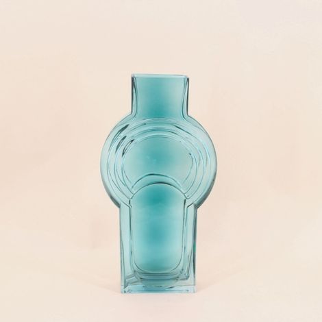 Vase verre vintage géométrique, H40cm
