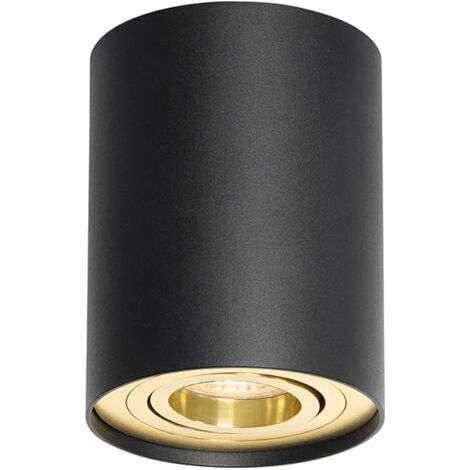 Rondoo Up, Spot de Plafond Moderne, 1 Lumière, Ø 97 mm, Laiton, Éclairage Intérieur, Salon I Chambre I Cuisine I Salle à Manger, 1 Pièce, en Métal, Noir (1/4)