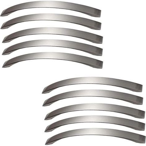 Lot de 10 poignee de meuble cuisine - chromées- Poignées de porte Nickel Brossé poignee de cuisine poignée cuisine inox entraxe 160mm (1/4)