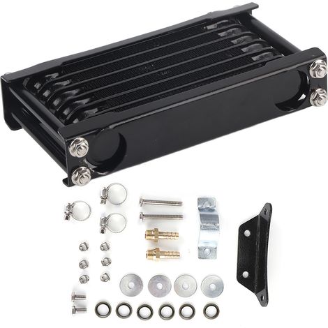 Schwarzer Motorölkühler aus Aluminiumlegierung, M12 x 1,25, für 100-250 cm³ Offroad-Motorräder, ATVs und vierrädrige Motorräder