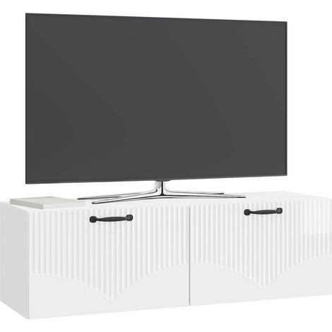 Maison Exclusive - Wandmontierter TV-Schrank Hochglanz Weiß 98 x