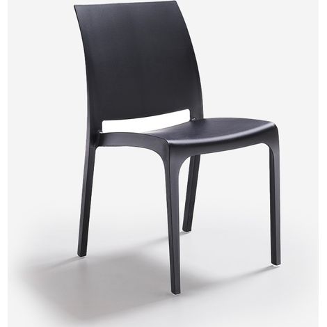 Silla apilable para jardín al aire libre bar restaurante Volga BICA - Negro (1/4)