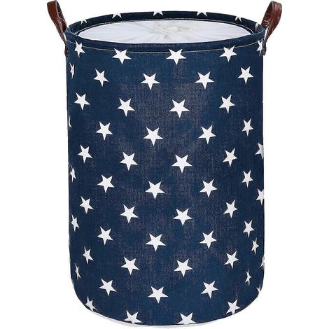 Paniers à linge ronds pliables et épais de 48 cm (19 pouces), en coton (marron, L), jetables (1/5)