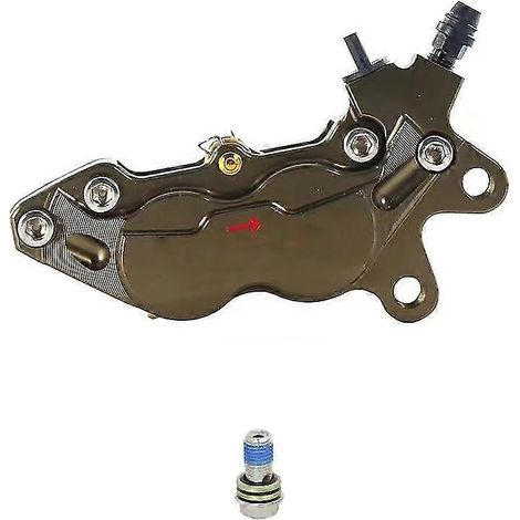 Étrier de frein axial universel pour moto, fixation 40 mm, 4 pistons, compatible Honda, Yamaha, Kawasaki et Suzuki (bronze, droit). (1/5)
