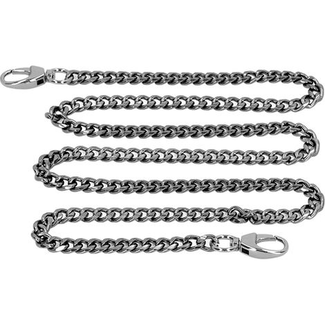 Lot de 8 maillons torsadés en aluminium de 1 m, antirouille, avec boucle ovale, pour la création de colliers et bracelets. Couleurs : argent et noir. (1/5)