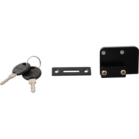 Cerradura de doble puerta de seguridad para vitrinas de cristal con llave de aleación de zinc para puertas de cristal de 5 x 8 mm de espesor (negra).