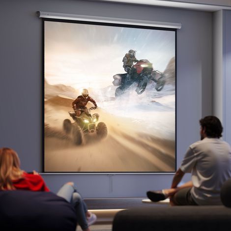 Schermo per Proiettore 120" Formato 1:1, Angolo di 160° e Montaggio a Soffitto o Parete