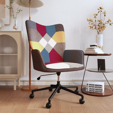 INLIFE Chaise de relaxation Patchwork Tissu (1/5)