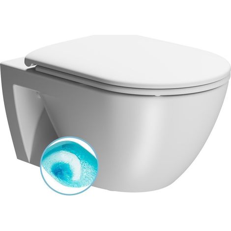 WC suspendu PURA ECO, Swirlflush, 36x55 cm, blanc double mat (1/4)