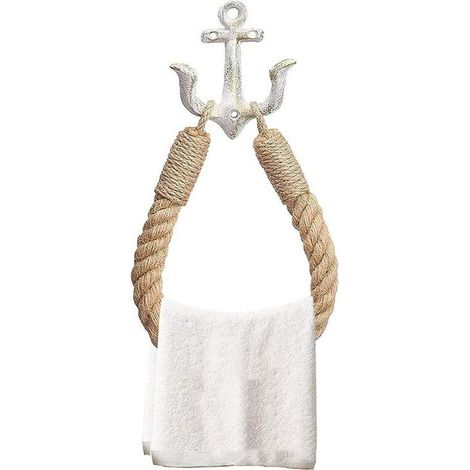 royaluxe - Porte Serviette Salle De Bain Tissé À La Main, Porte Serviette Murale, Porte-Serviettes En Corde De Chanvre Peut Également Être Utilisé Pour Le Porte Papier Toilette, Les Embrasses De Ridea (1/4)