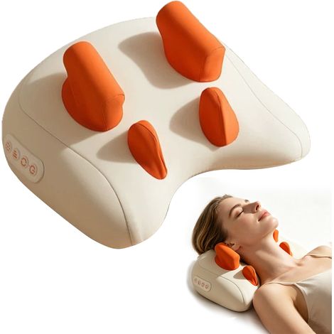 Masseur Cervical, Coussin de massage électrique portable sans fil, Oreiller de massage, 6D, Masseur pour taille cou jambes etc, 24W (1/5)