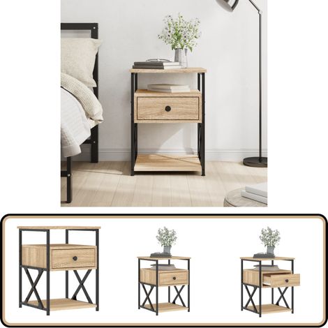 Table de chevet chêne sonoma 40x42x55 cm bois d'ingénierie - Table De Chevet - Commode - Meuble De Chambre - Armoire De Chevet - Décoration Intérieure