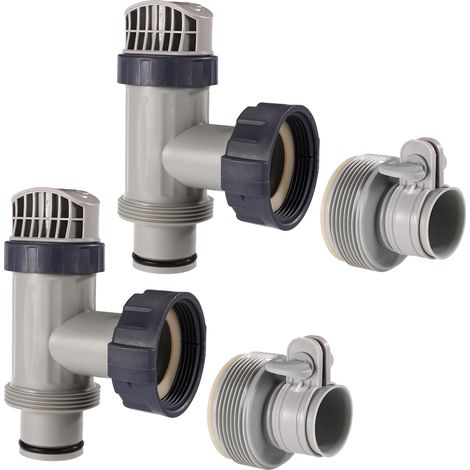 Vanne à Piston et Adaptateurs Tuyau Type B Compatibles avec Intex, Pièces Piscine, Remplacement Vanne Plongeuse Accessoires Pratiques Support Tuyau Piscine Hors Sol (1/5)