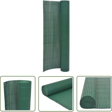 The Living Store Clôture de jardin double face 110x400 cm Vert - Clôture De Jardin - Clôture Pvc - Clôture Verte - Clôture Decorative - Barriere Jardin (1/5)