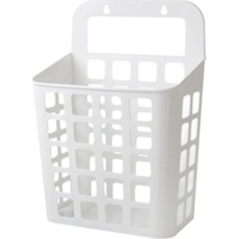 Panier à linge mural sans perçage, pour vêtements sales et jouets, panier de rangement suspendu, blanc moyen (1/5)