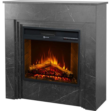 Camino Elettrico Limbiate, Caminetto Superficie Riscaldabile 30 m2, Potenza (kw) 0.9/1.8, Indoor, 96x35x96h cm Nero