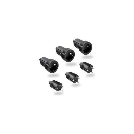 Noir 3 Paires Fiche Male Femelle Etanche Exterieur Prise 250V 6A IP44 Raccord Prise à 2 Broches Pieds Ronds Fiche Prise Electrique Sans Câble (1/5)