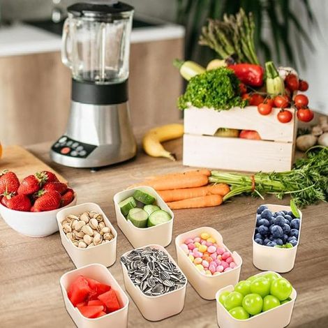 Snackschale mit Deckel, Aufbewahrungsbox, Snackteller mit 8 Fächern, Snack Schalen Platte, Snackbox Organizer für Gewürzbehälter SüßIgkeiten Veggie