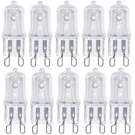 10 Pack Halogen G9 230V 20W Clear Replacement Angle Light Bulb Warm White 2700K (1/4)