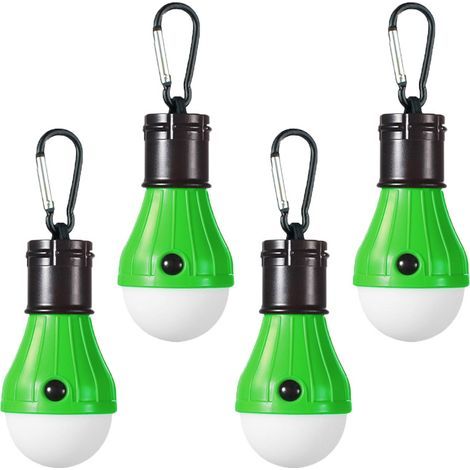 AIDUCHO 4pcs Led Lampe De Camping Lampe De Secours Extérieure Tente Lanterne De Pêche Lumière Suspendue(Vert) (1/3)