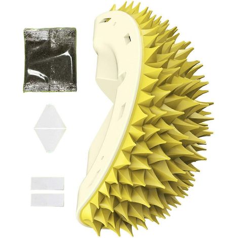 Durian Shape Chat Self Groomer - Fixation murale d'angle - pour Intérieur Chats Massage et Fur Toilettage avec Chatnip (1/5)