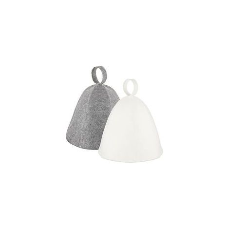 Lot de 2 Bonnets de Sauna en Feutre de Haute Qualité pour Homme et Femme, Protection Tête et Oreilles, Idéal pour Bain, Voyage et Hôtel, Couleurs Gris et Blanc, Confort et Style (1/5)