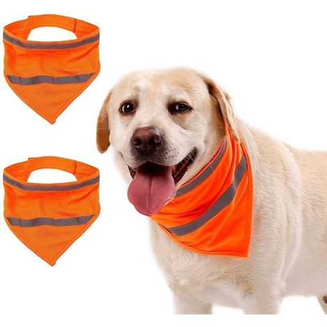 Bandana triangolare per cani in 2 pezzi, sciarpa riflettente per cani, gilet triangolare per cani, striscia di sicurezza riflettente, maggiore sicurezza durante le passeggiate (1/5)