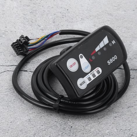 Écran LCD S800 pour vélo électrique - Affichage batterie lithium 48V noir et blanc