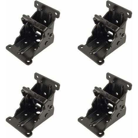 Charnière Pliante Autobloquante, 4 Pcs charnière pliante pour armoire de cuisine, Charnière Pliante Pied 90 Degrés en Tôle d'acier, Verrouillage Extension Table Support d'étagère Pliable dontodent (1/5)